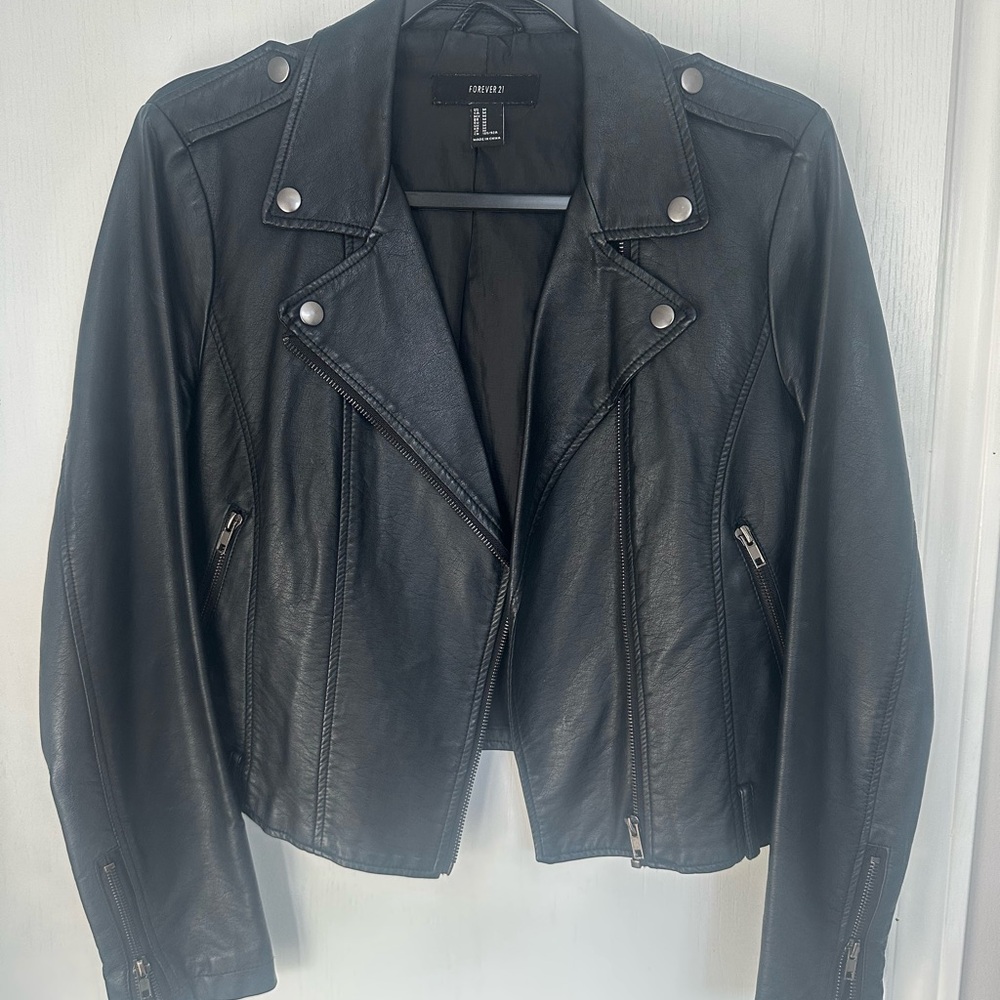 Forever 21 Sleek Black Leather Jacket